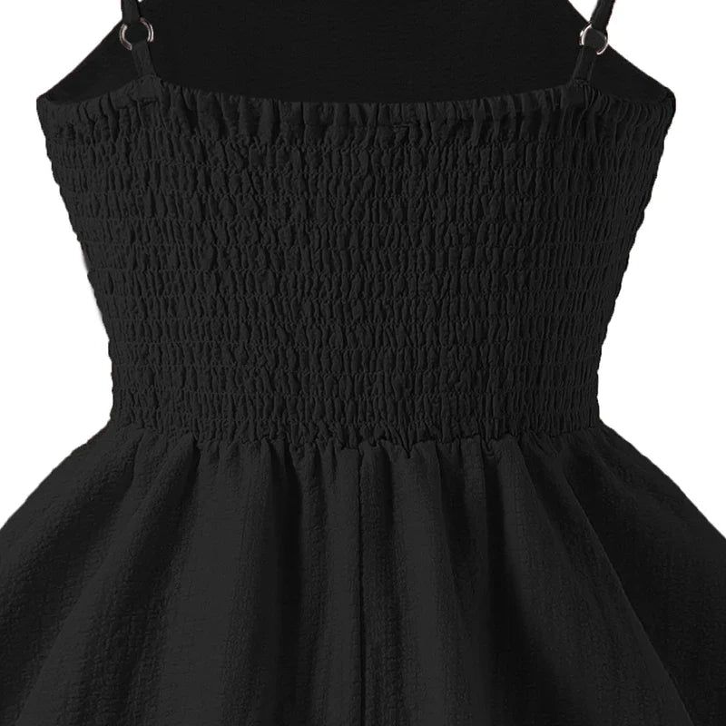 Plush Girls' Princess Dress - Tiered Sling Dress, Flattering, Polyester, For Birthday Party