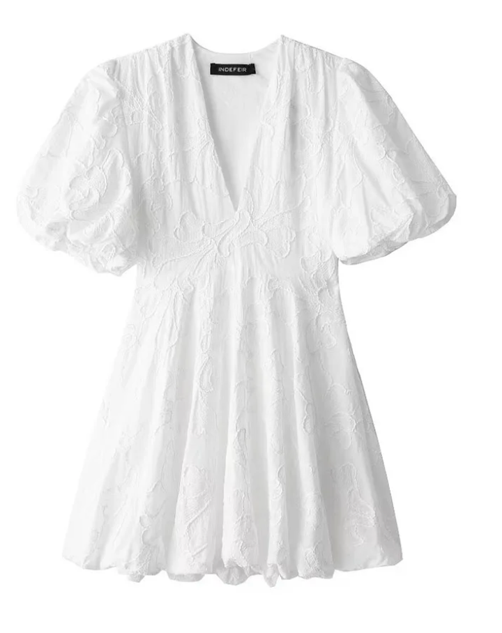 Elegant White Dress with Exquisite Detailing for Women's Cocktail and Formal Occasions-6