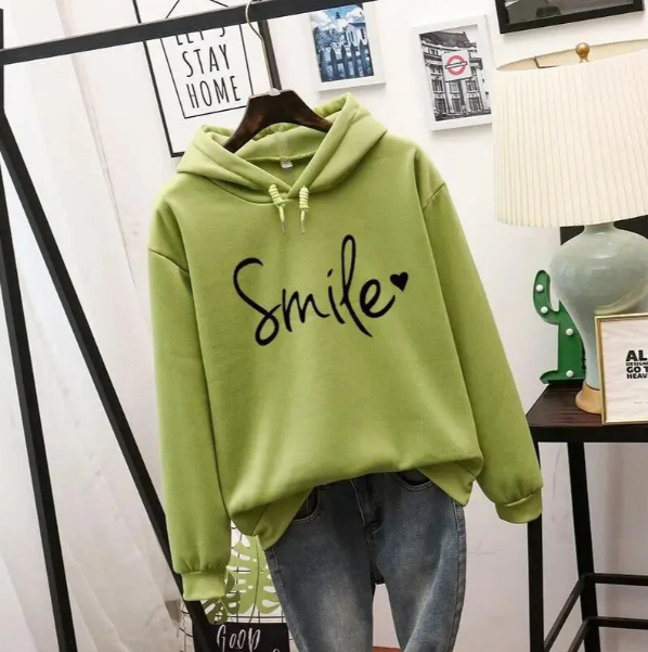 Plush Relaxed Women Hoodie - Oversized Pullover, Cotton Casual