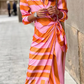 Elegant Striped Wrap Dress for Women, Flattering Plus Size Summer Dress, Versatile Style for Any Occasion-1