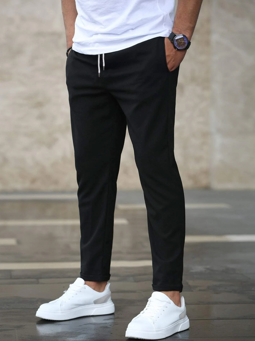 Stretch Comfort Trousers with Adjustable Drawstring Waistband, Lightweight Work Pants for All-Day Wear-6
