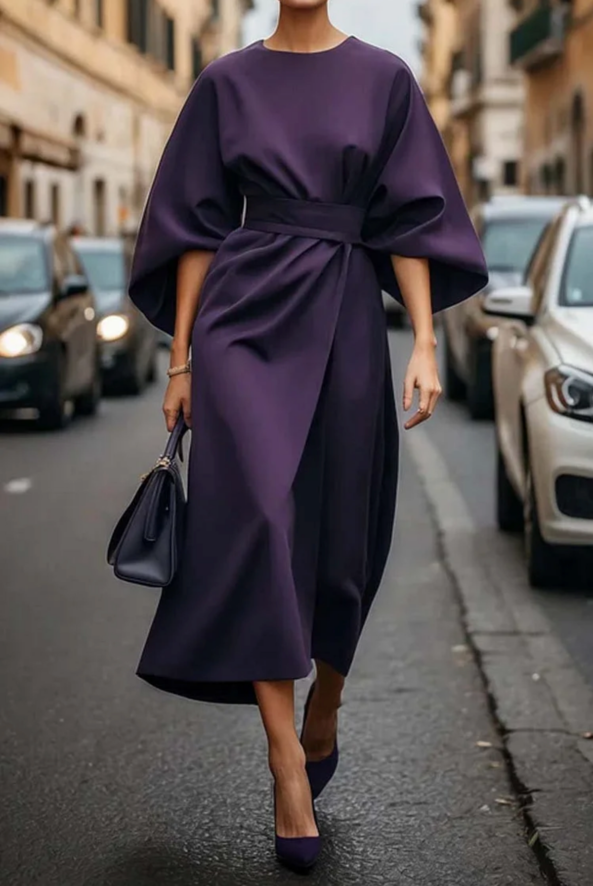 Belted Black Maxi Dress for Women - Flattering Fit Long Dress, Plus Size Available, Effortless Elegance-3