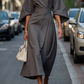 Variant image for Belted Black Maxi Dress for Women - Flattering Fit Long Dress, Plus Size Available, Effortless Elegance-25