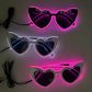 LED Retro Flashing Sunglasses for Bachelorette Party, Pink Heart Glasses, Wedding Props, Valentine's Day Decor