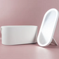 Makeup Organizer Box with LED Light Mirror - Travel-Friendly Travel Makeup Case for Cosmetics Storage