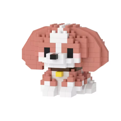 Mini Cute Pet Dog Building Block Kit - 90-Piece Cartoon Animal Educational Toy for Kids and Adults