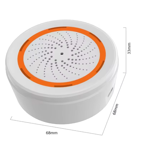 Tuya Zigbee Smart Siren Alarm with Strobe Alerts USB Power Supply for Household Security
