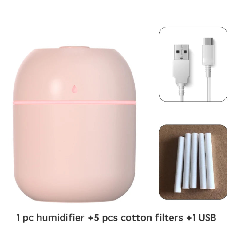Travel-Friendly USB Ultrasonic Air Mini Humidifier Diffuser with LED Lamp - Car Purifier Aroma Mist Maker for Household & Travel