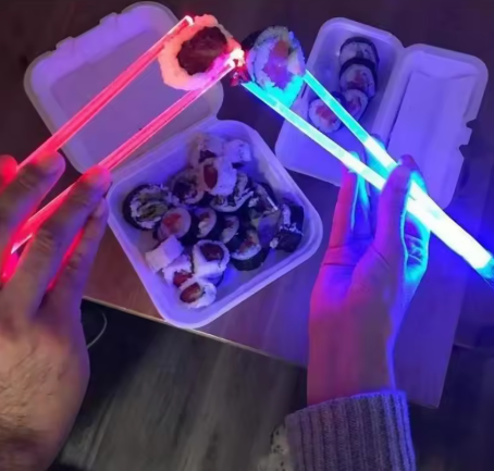 Luminous LED Lightsaber Chopsticks - Light Up Star Wars Party Tableware, Fun Kitchenware for Kids