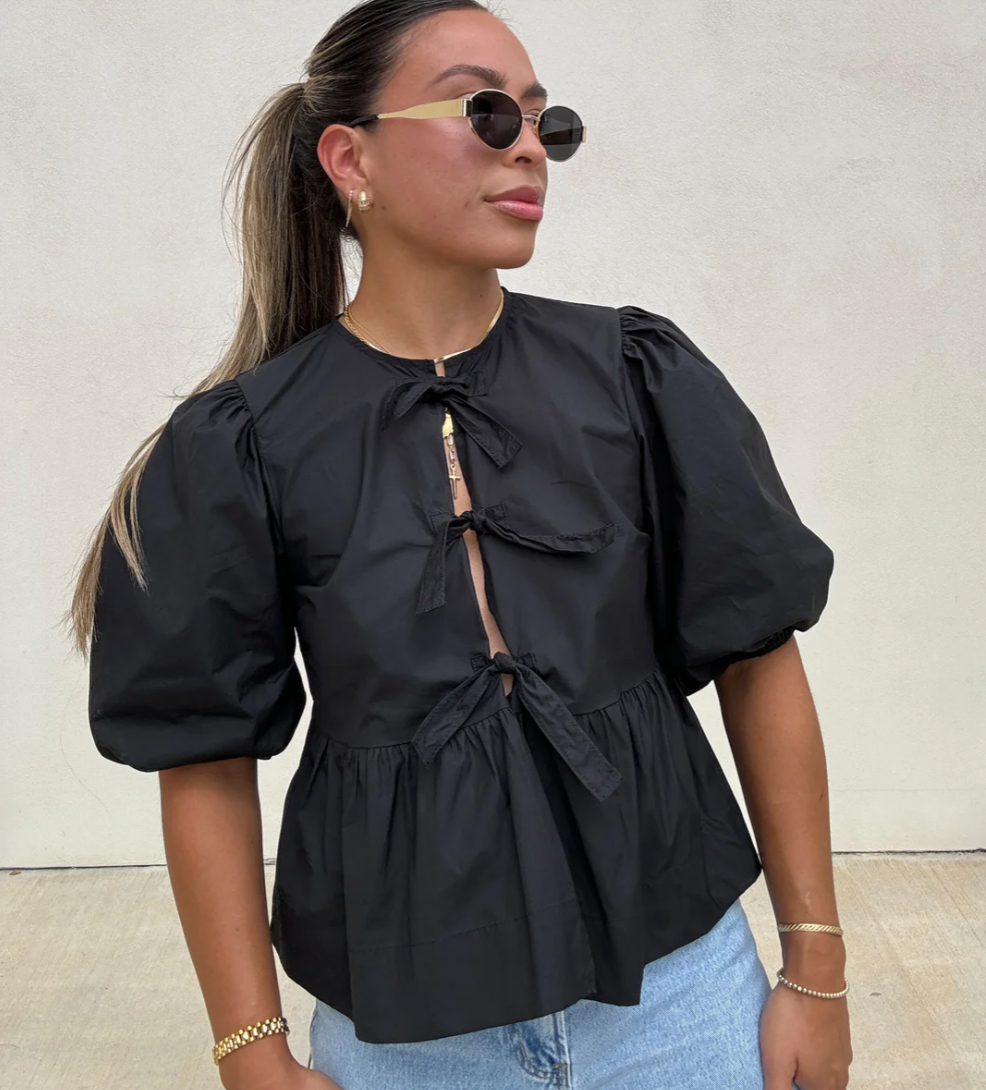 Variant image for Striped Puff Sleeve Women's Top - Elegant Casual Blouse for Women, Comfortable Fit and Versatile Design-10