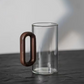 High 360ML Borosilicate Glass Wood Tea Cup - Large Capacity Drinking Coffee Mug