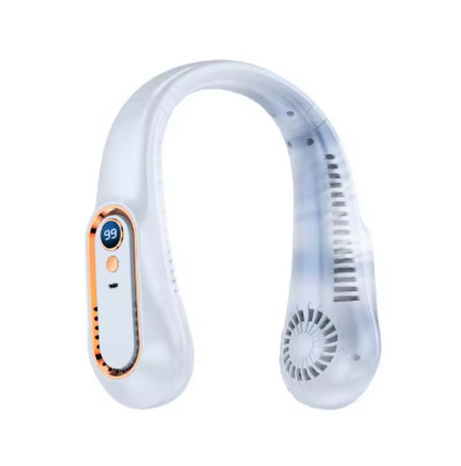 Neck Bladeless Fan Mini - Travel-Friendly USB Charging Silent Fan for Sports and Office with Digital Display and 5 Speed Options