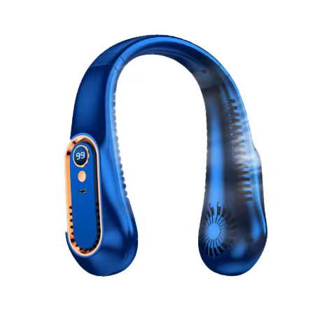 Neck Bladeless Fan Mini - Travel-Friendly USB Charging Silent Fan for Sports and Office with Digital Display and 5 Speed Options