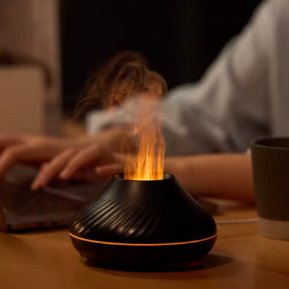 Aroma Volcanic Diffuser Essential Oil Lamp 130ml USB Humidifier with Color Flame Night Light