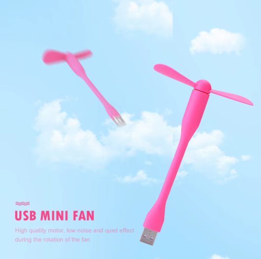 USB Compact Fan Flexible Bendable Mini Fan for Laptop PC, Travel-Friendly Hand Cooling Gadget for Summer