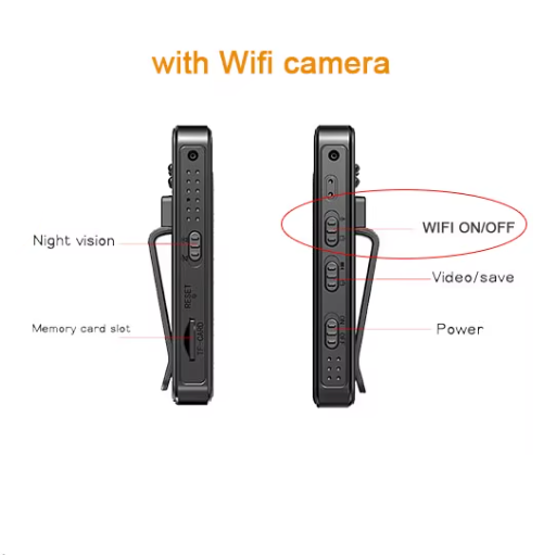 Wifi 1080P Body Mini Camera with Night Vision - Travel-Friendly Police BodyCam, Infrared Camcorder for Indoor/Outdoor Use