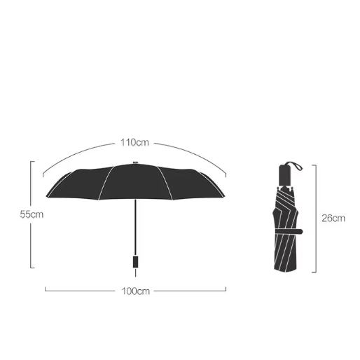Style Korean Folding Umbrella with Cherry Blossom Design