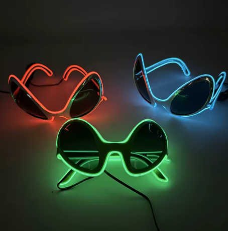 LED Neon Glasses - Glow Sunglasses for Parties, EL Wire Neon Glasses for Kids & Adults