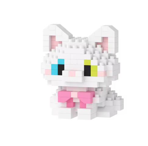 Mini Cute Pet Cat Building Block Kit - Educational Toy for Kids and Adults, City Cartoon Animal Design