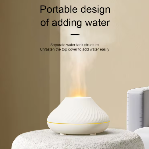 Aroma Volcanic Diffuser Essential Oil Lamp 130ml USB Humidifier with Color Flame Night Light