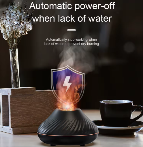 Aroma Volcanic Diffuser Essential Oil Lamp 130ml USB Humidifier with Color Flame Night Light