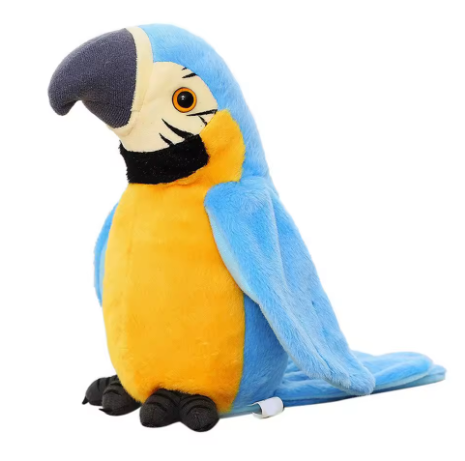 Macaw Talking Parrot Plush Toy - Animated Record & Speak Bird for Kids