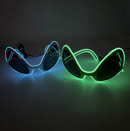 LED Neon Glasses - Glow Sunglasses for Parties, EL Wire Neon Glasses for Kids & Adults
