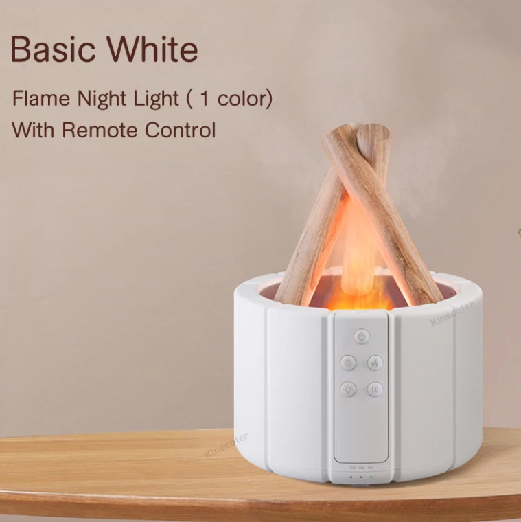 Flame Simulated Aroma Diffuser - Bonfire Air Humidifier, 280ml Ultrasonic Cool Mist Maker with LED Night Light