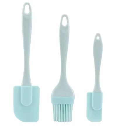 3Pcs Non-Stick Silicone Spatula Kit for Baking, PP Handle, Kitchen Device