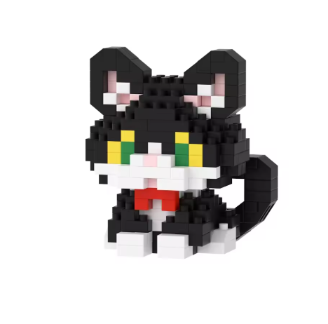 Mini Cute Pet Cat Building Block Kit - Educational Toy for Kids and Adults, City Cartoon Animal Design