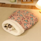 Self Warming Cat Bed - Plush Cat Sleeping Bag for Indoor Cats, Cozy Nest for Compact Pets