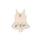 Fast-dry girls’ swimwear - checkered cherry print bikini set, nylon, for summer vacation