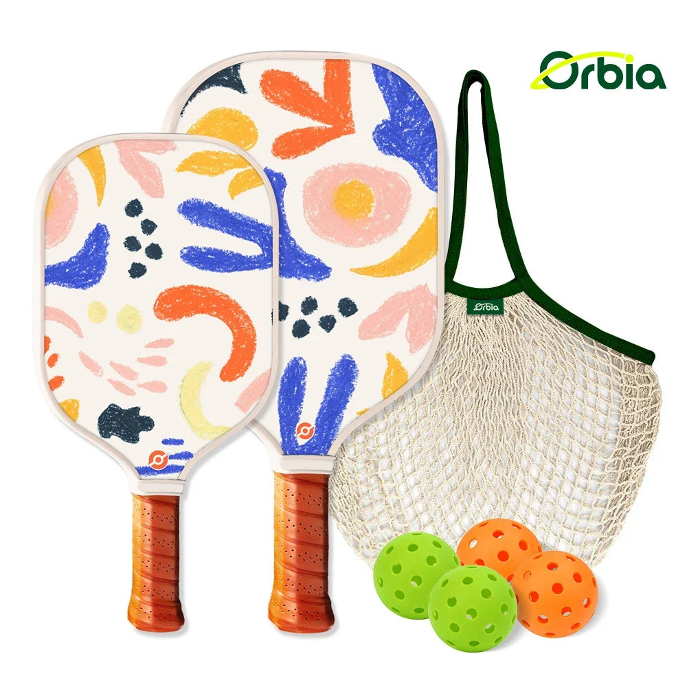 Family-Friendly Pickleball Paddle Kit with Glass Fiber and Light PP Core for Kids and Adults, Ideal for Outdoor Fun