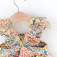Plush Baby Girl Dress - Timeless Floral Flutter Sleeves, Polyester, With Crossbody Bag, For Ages 0-3