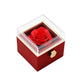 Custom Gift for Mother's Day Real Rose Flower Gift Box – Personalized Heart Necklace with Real Rose