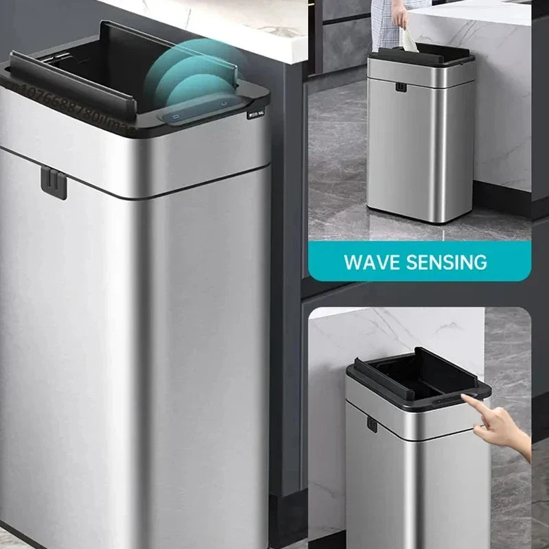 Can Trash 20L Stainless Steel Sensor Kitchen Bin Hands Free