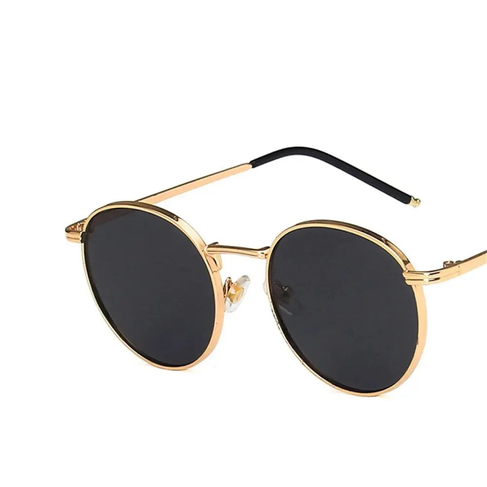 Glasses Fashion Fishing Metal Frame Round Sun Shades for Women and Men Eyewear - UV Protection