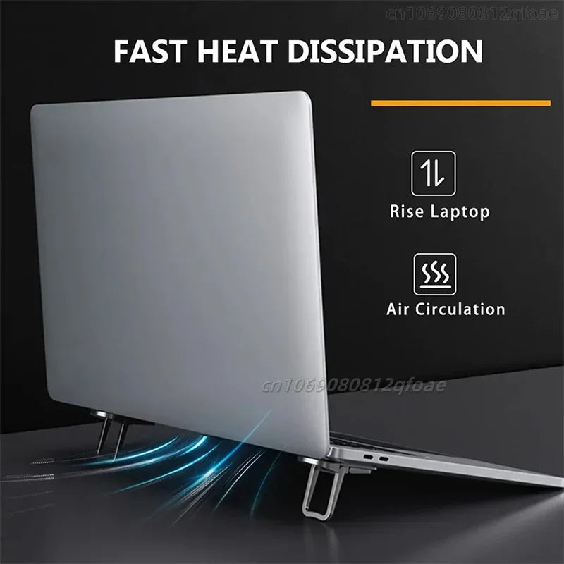 Ultra-Thin Travel-Friendly Laptop Stand with Mini Legs & Cooling Support for Macbook - Flexible Bracket