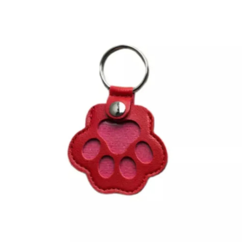 Hair Pet Keychain Paw Pendant PU Leather Hair Holder