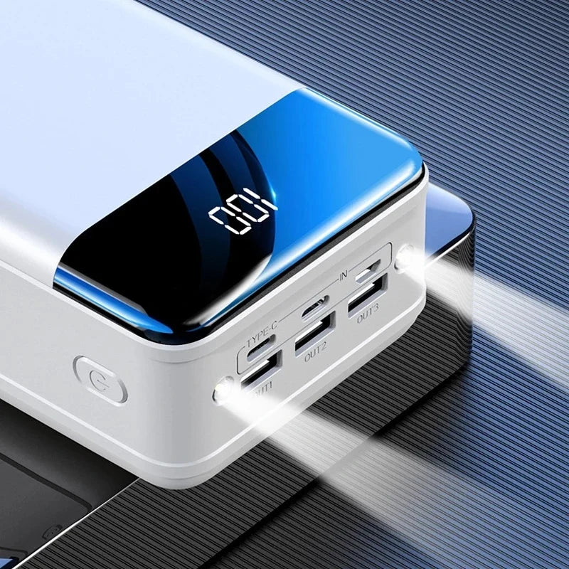 High-Capacity 50000mAh Travel-Friendly Power Bank with LED Display for iPhone 13, Samsung S22, and Xiaomi