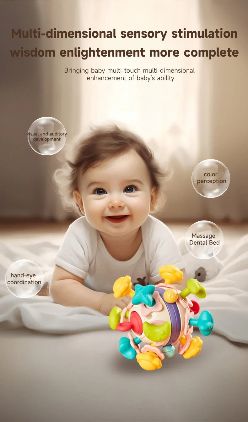 Teether Baby Rattle Hand Grip Sensory Ball Toy Newborn