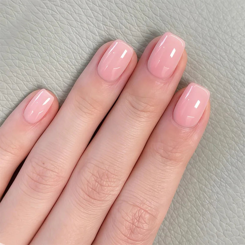 Press On Nails Short Square White Minimalist False Nail Tips Kit Spring 2026 Reusable