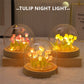 Handmade LED Tulip Flower Night Light - DIY Decorative Lamp for Bedroom, A Great Valentine's Day Gift