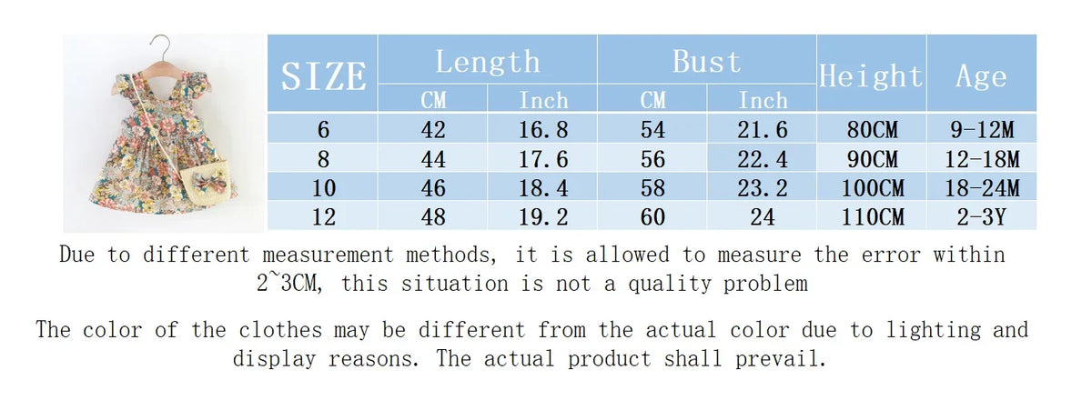 Plush Baby Girl Dress - Timeless Floral Flutter Sleeves, Polyester, With Crossbody Bag, For Ages 0-3