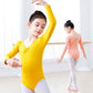 girls Breathable long sleeve ballet leotard - twist-front, cotton, for dance class