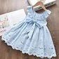 Light and flattering girls' dress - bow-front, cotton eyelet fabric, party wear