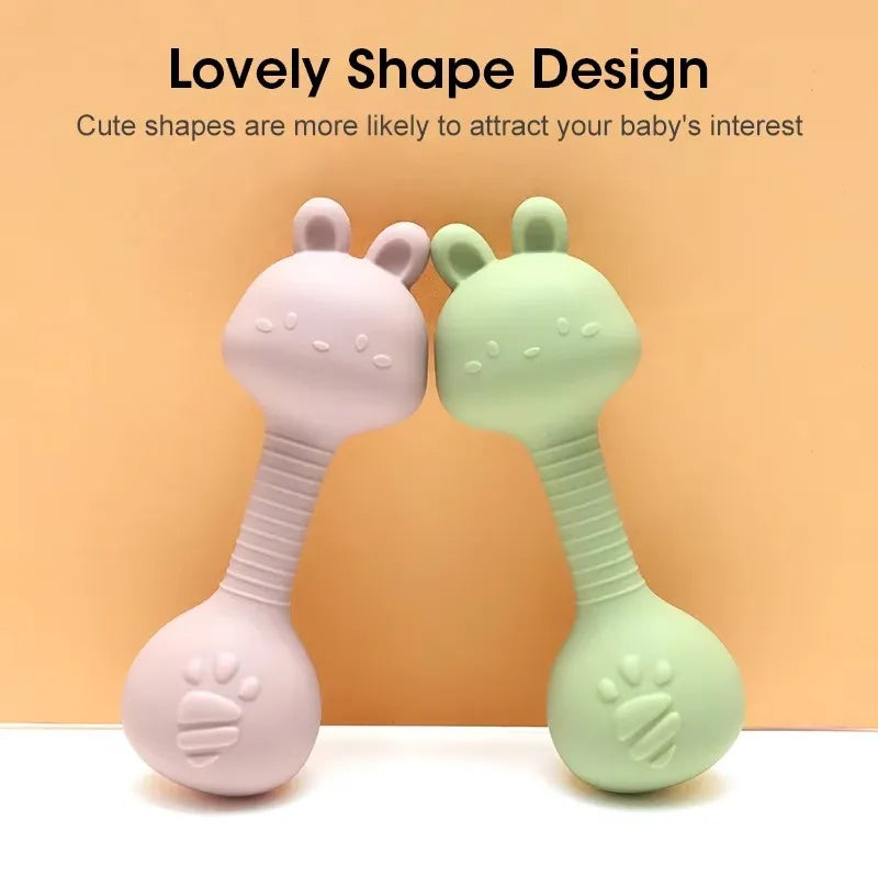 Rabbit Silicone Teether Rattle Newborn Sensory Toys