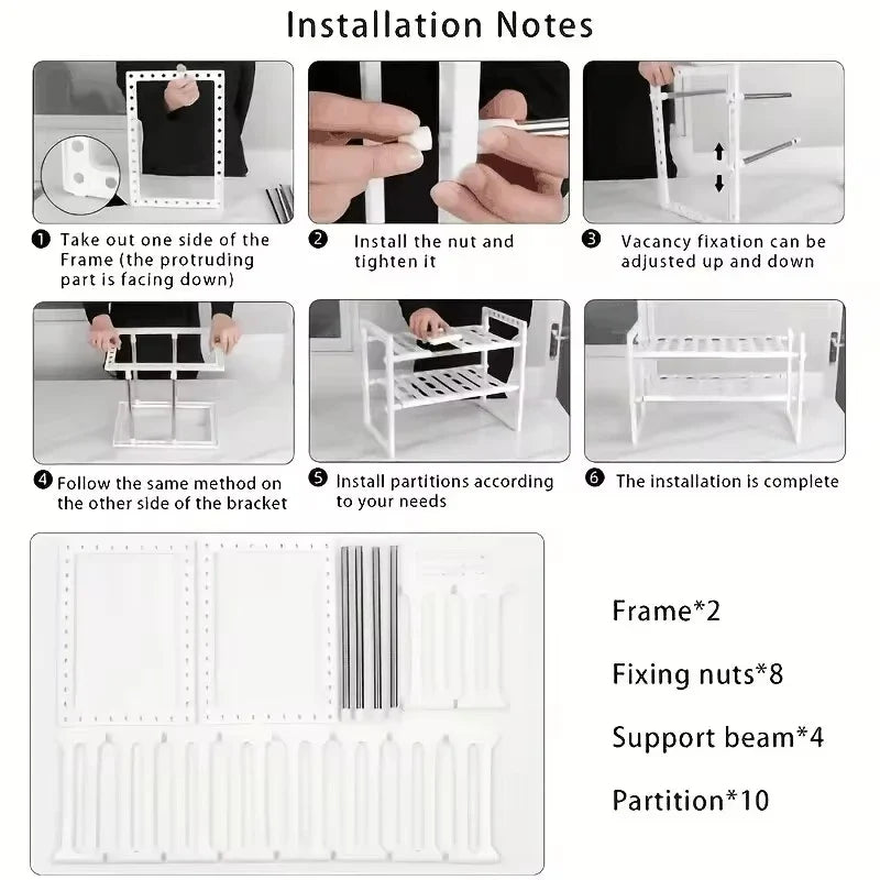 Stackable Sink Organizer Shelves - Household Organizers for Kitchen & Bathroom Storage Solutions