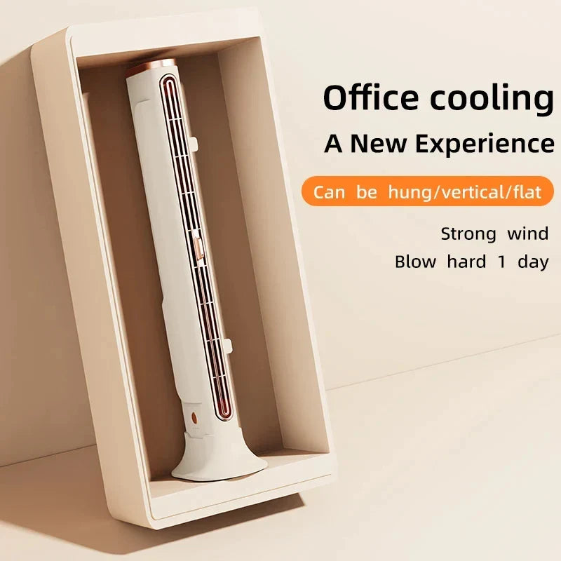 Bladeless Fan 1200mAh Travel-Friendly Tower Fan USB Battery-Powered Vertical Cooling Fan Fall 2025 Cordless Quiet Household Office