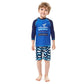 Fast-dry unisex kids' swimsuit set - long-sleeve top and shorts, polyester, for summer swimming